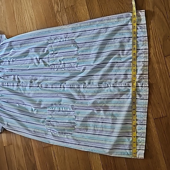 Vintage Kmart Short Sleeve Front Snap Striped  Housecoat Women's Size Medium - Picture 13 of 16